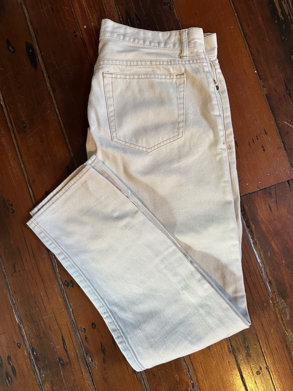J Crew Briggs Denim Jeans in White/Off-White/Cream, Size 33
